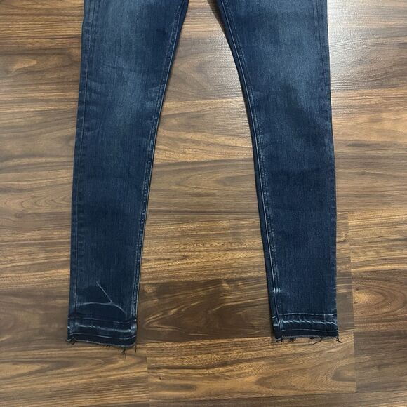 Rag & Bone Ankle Skinny Jeans Womens 24 Dark Wash Raw Hem W1526K089 - Picture 3 of 12